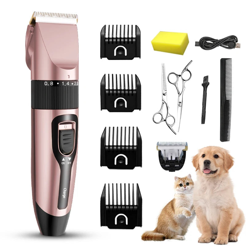 Dog Hair Clippers Electrical Pet Dog Clipper Grooming Trimmer Set For Cat Rabbit  Cordless USB Rechargeable Pet Shaving Machine