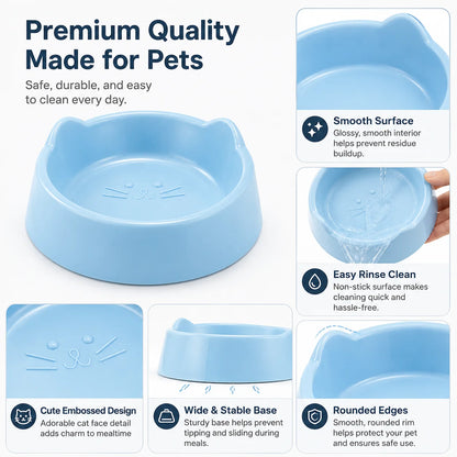 Cat Ear Design Food Bowl, Cute Cat Feeding Dish for Pets, Dog Water Bowl for Small Animals, Single Pet Bowl