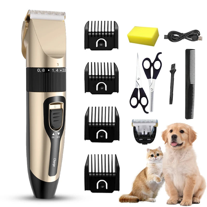 Dog Hair Clippers Electrical Pet Dog Clipper Grooming Trimmer Set For Cat Rabbit  Cordless USB Rechargeable Pet Shaving Machine
