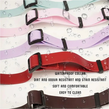 Dog Collar, Waterproof Plastic PVC Rubber WashableOutdoor Puppy Collars Durable Adjustable for Small Medium Large Dogs