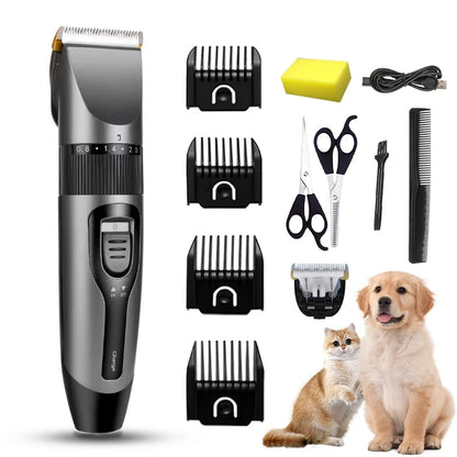 Dog Hair Clippers Electrical Pet Dog Clipper Grooming Trimmer Set For Cat Rabbit  Cordless USB Rechargeable Pet Shaving Machine