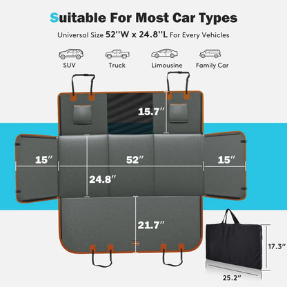 Car Rear Seat Pet Mat, Dog Anti-Dirty Mat, Rear Seat Wideened Load-Bearing PU Leather Pet Mat, Suitable for Travel Camping