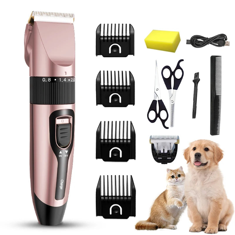 Dog Hair Clippers Electrical Pet Dog Clipper Grooming Trimmer Set For Cat Rabbit  Cordless USB Rechargeable Pet Shaving Machine