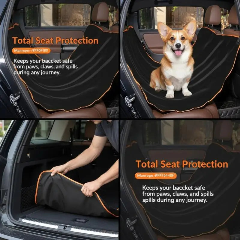 Portable Pet Car Mat For Dog Cat Rear Seat Waterproof Wear Resistant Rear Seat Protector Mat Travel Automotive Pet Supplies