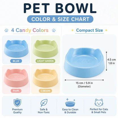 Cat Ear Design Food Bowl, Cute Cat Feeding Dish for Pets, Dog Water Bowl for Small Animals, Single Pet Bowl
