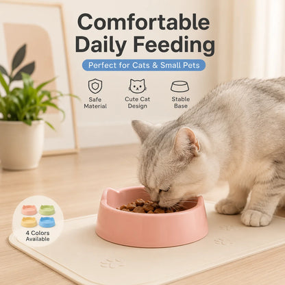 Cat Ear Design Food Bowl, Cute Cat Feeding Dish for Pets, Dog Water Bowl for Small Animals, Single Pet Bowl