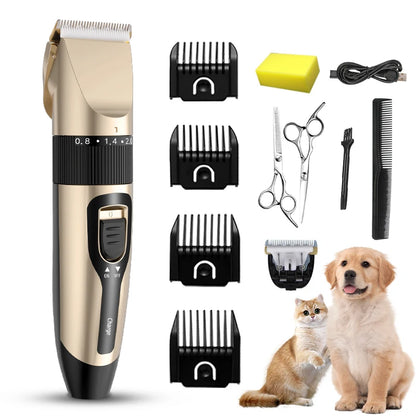 Dog Hair Clippers Electrical Pet Dog Clipper Grooming Trimmer Set For Cat Rabbit  Cordless USB Rechargeable Pet Shaving Machine