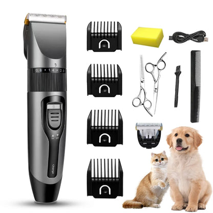 Dog Hair Clippers Electrical Pet Dog Clipper Grooming Trimmer Set For Cat Rabbit  Cordless USB Rechargeable Pet Shaving Machine