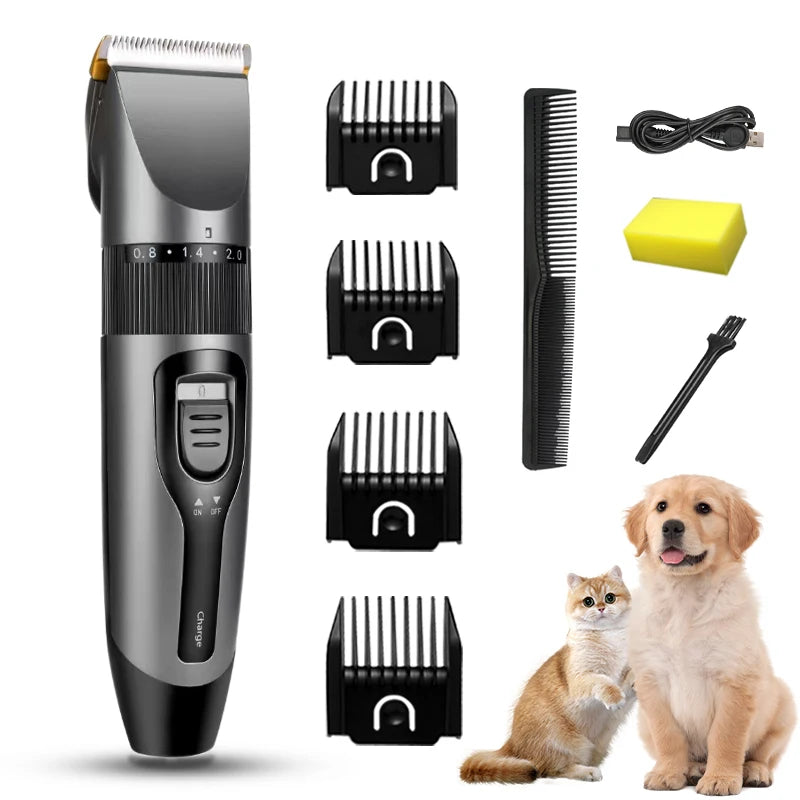 Dog Hair Clippers Electrical Pet Dog Clipper Grooming Trimmer Set For Cat Rabbit  Cordless USB Rechargeable Pet Shaving Machine
